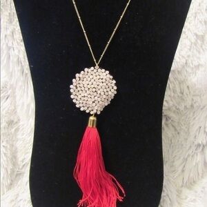 This beautiful druzy tassel necklace